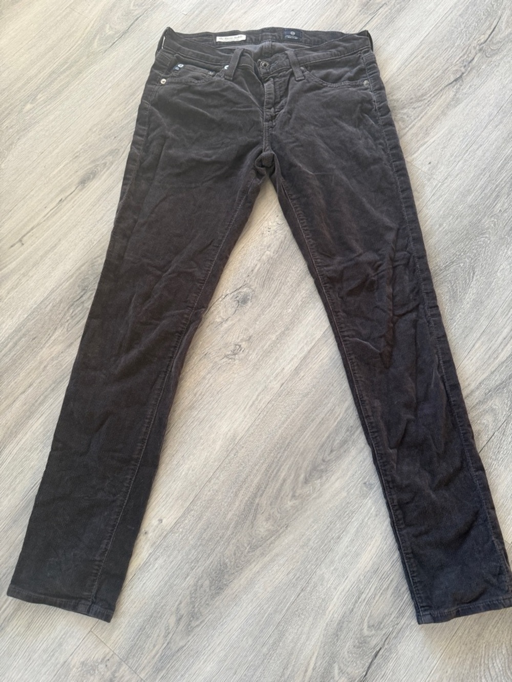 Ag Adriano Goldschmied Dark Gray Corduroy Stevie Ankle size 27
